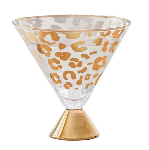 Martini Glass Gold Leopard