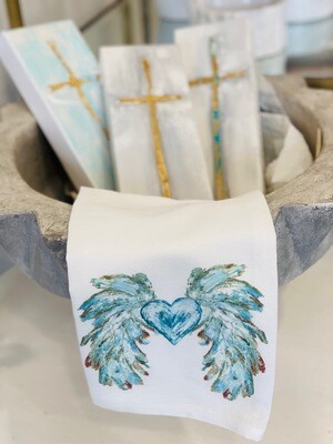 Cotton Tea Towel Wings With Heart