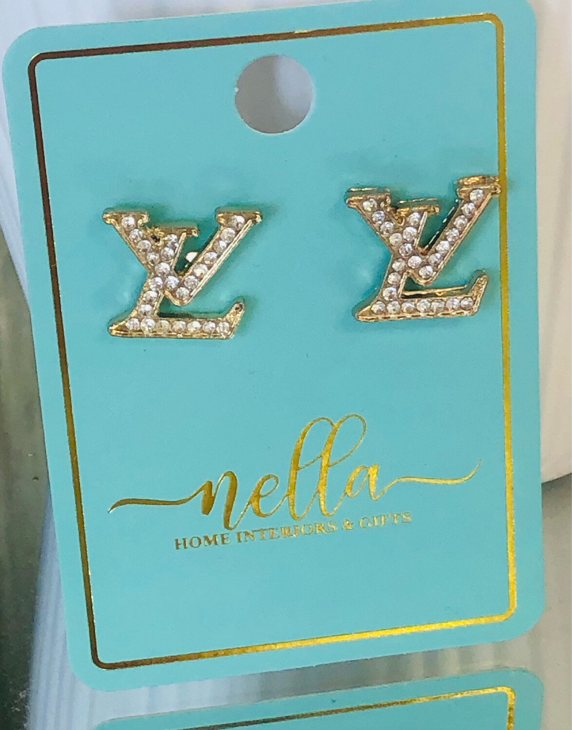 Designer earrings LV diamond studs