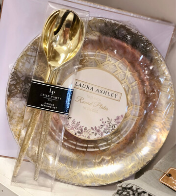 Lux 2- Piece Serving Set Gold Glitter 