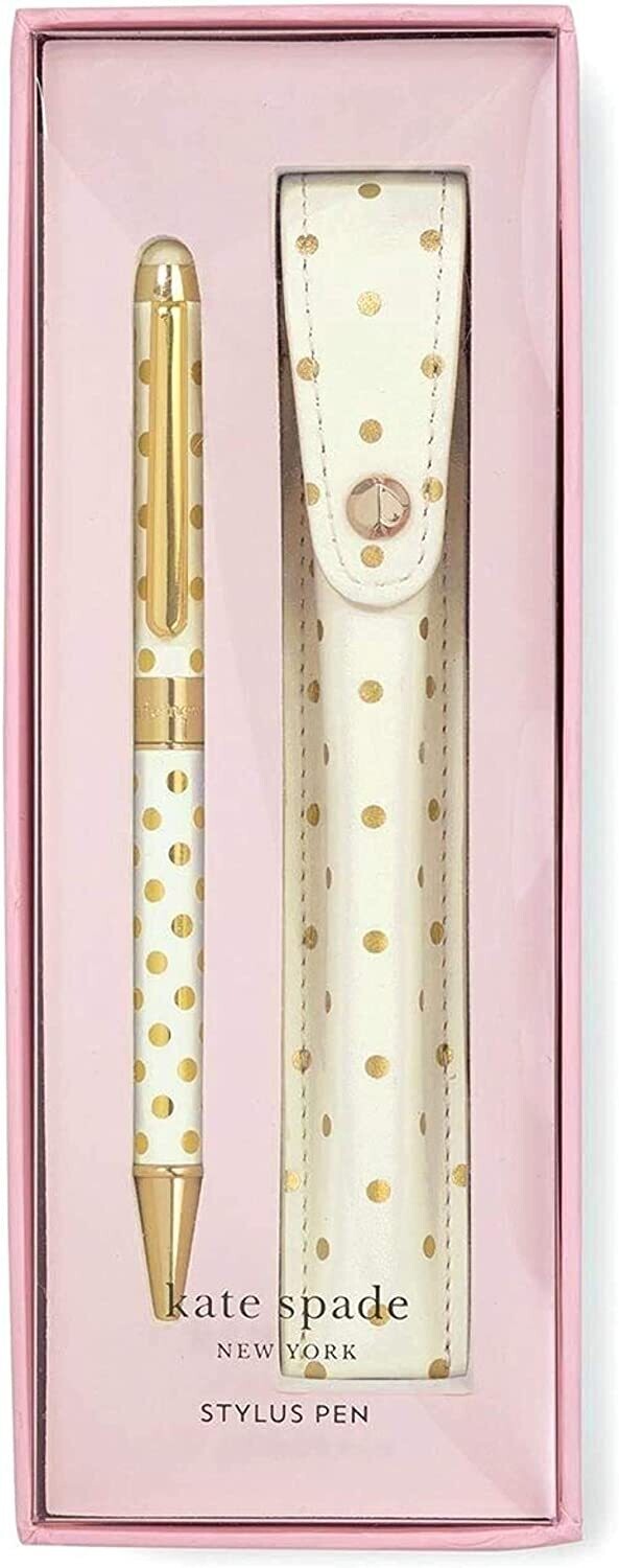 Kate Spade Gold Dot Pen With Pouch