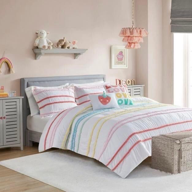 Colorful striped comforter set full/queen