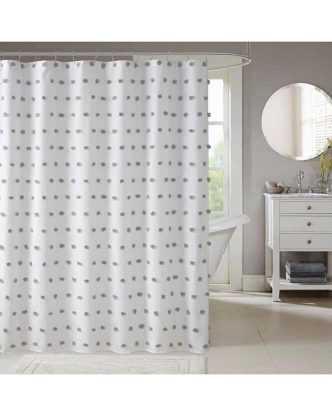 Shower Curtain Grey Dot 