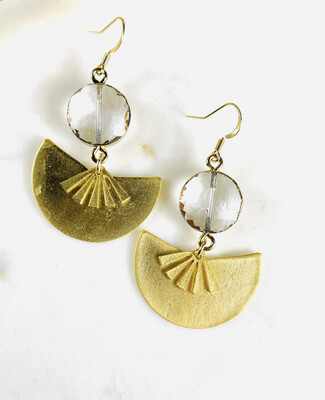 SJ Earrings "Over The Moon" Round Stone