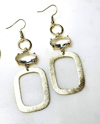 SJ Earrings Tiered Diamond Retangle