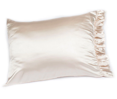 Bella Satin Ruffled Pillowcase Ivory