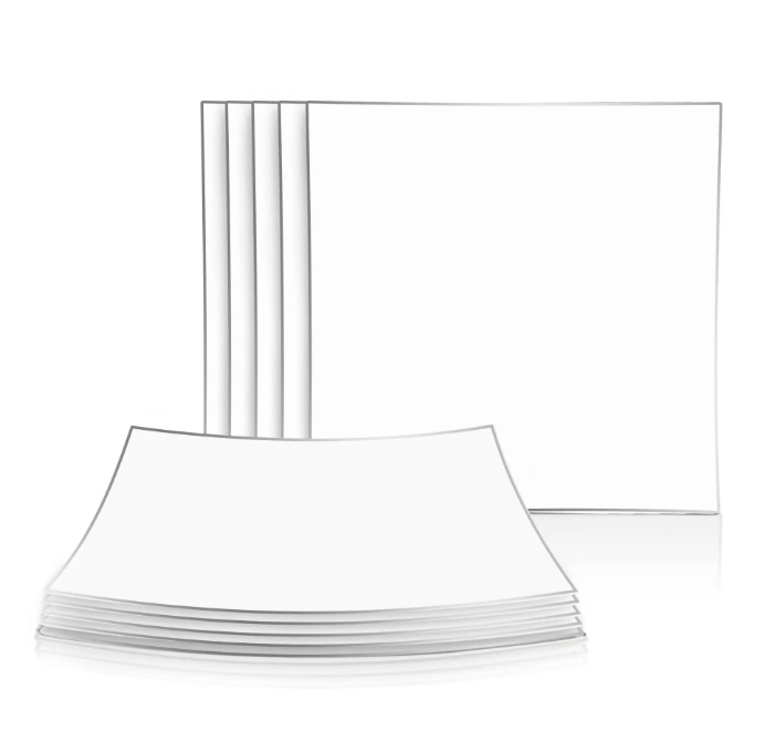 Luxe Dinner Plates Square Clear Silver Design