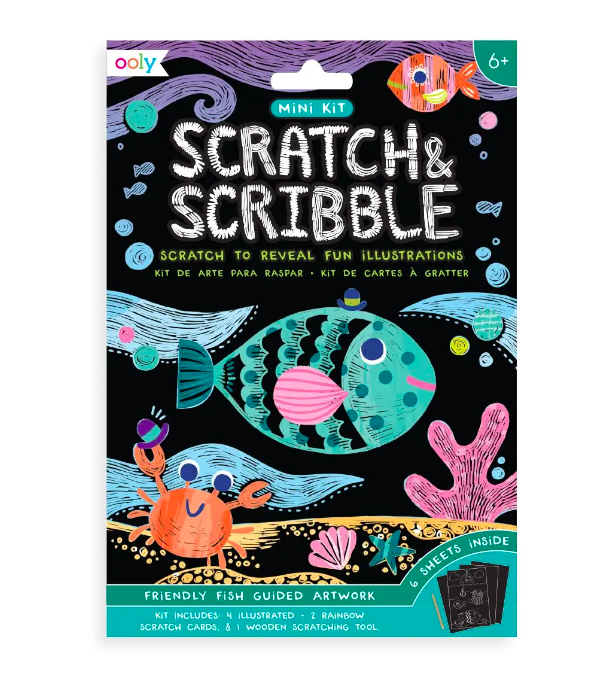 Ooly Mini Scratch & Scribble Set Friendly Fish