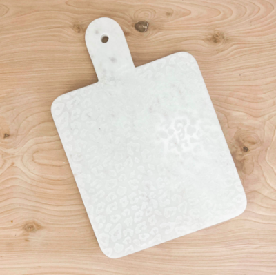 Leopard Etched Serving Board White