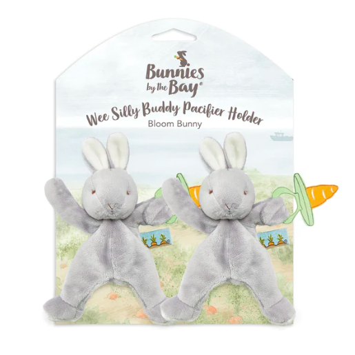 We silly buddy pacifier holders gray