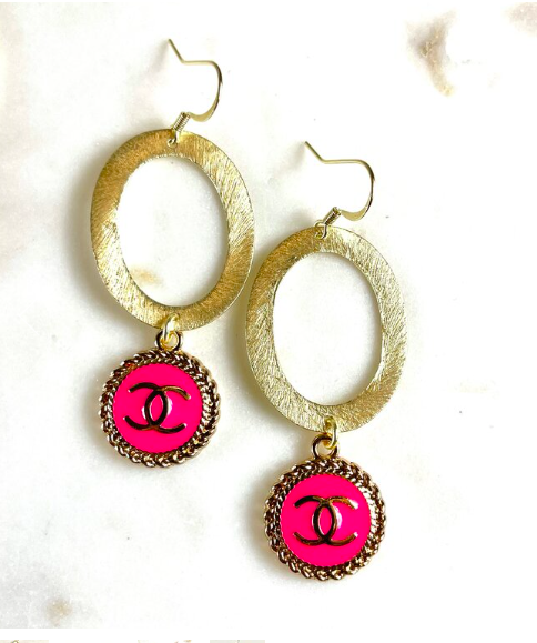 Designer Inspired Earrings "So Good New" Hot Pink CC