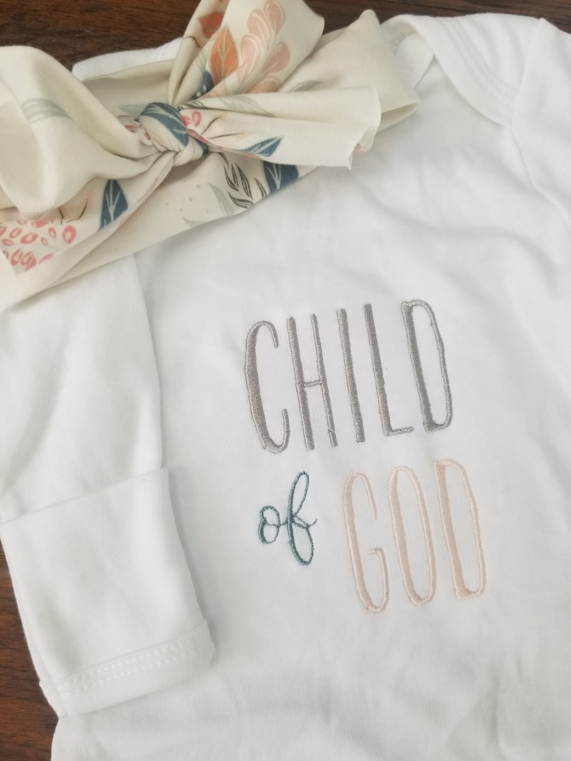 Newborn Baby Gown CHILD OF GOD-GIRL