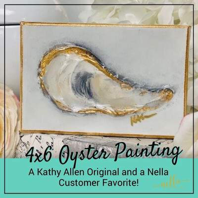 Nella Original Painting 4x6 "Oyster Love"