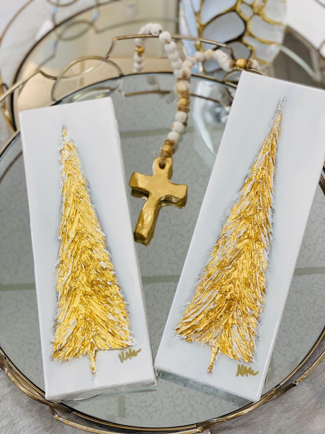 Nella Original 4x12 Gold Textured "O Christmas Tree"