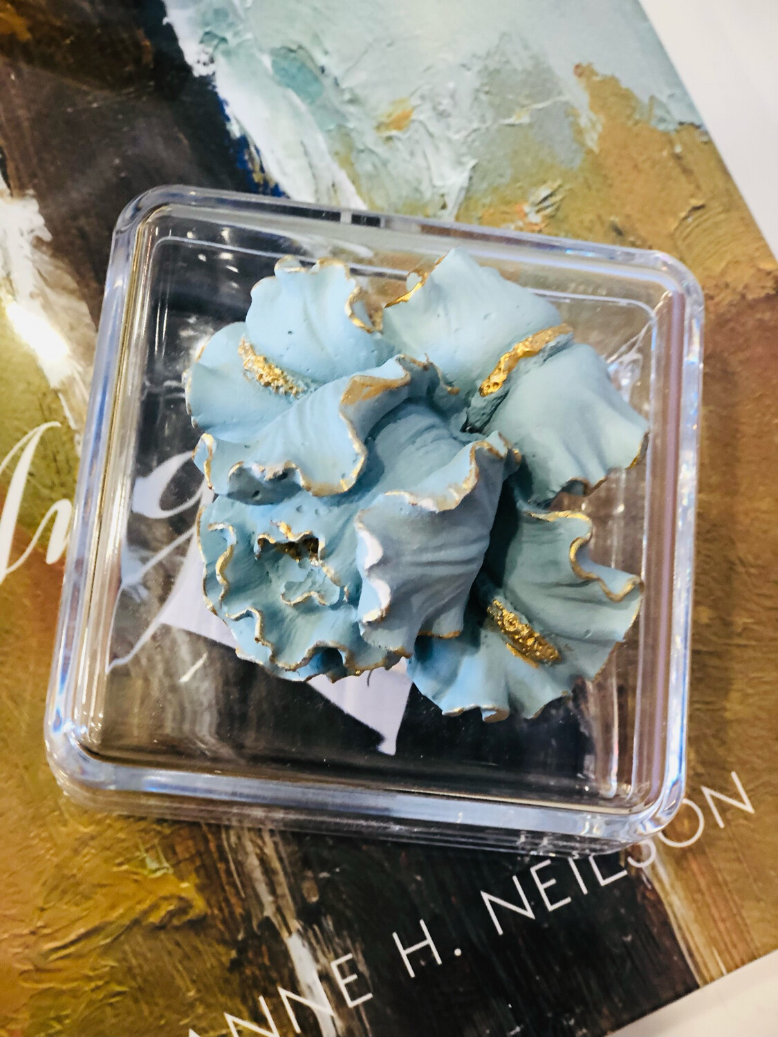 Acrylic Box Turquoise Orchid
