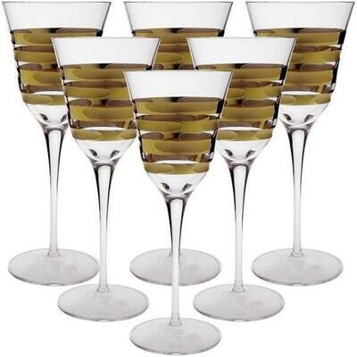 Stemmed Glass "Golden Artwork"