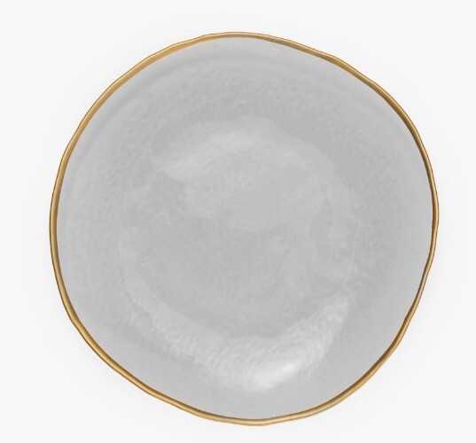 Clear/Gold Rim 10" Serving Plate