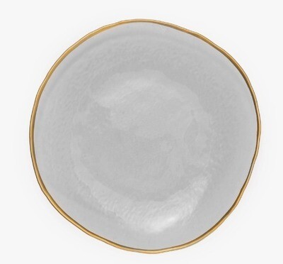 Clear/Gold Rim 8" Serving Plate