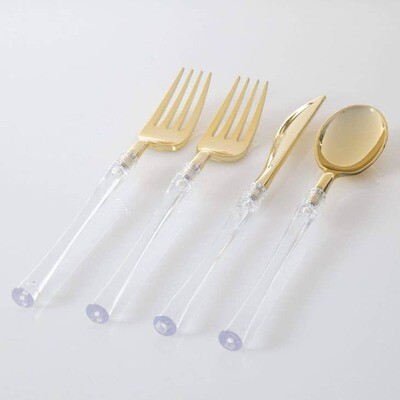 Luxe Flatware Set Clear/Gold