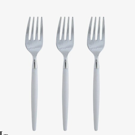 Luxe Mini Serving Forks Clear/Silver