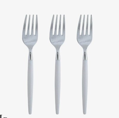 Luxe Mini Serving Forks Clear/Silver