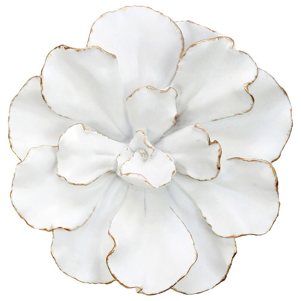 10" White/Gold Flower Decor