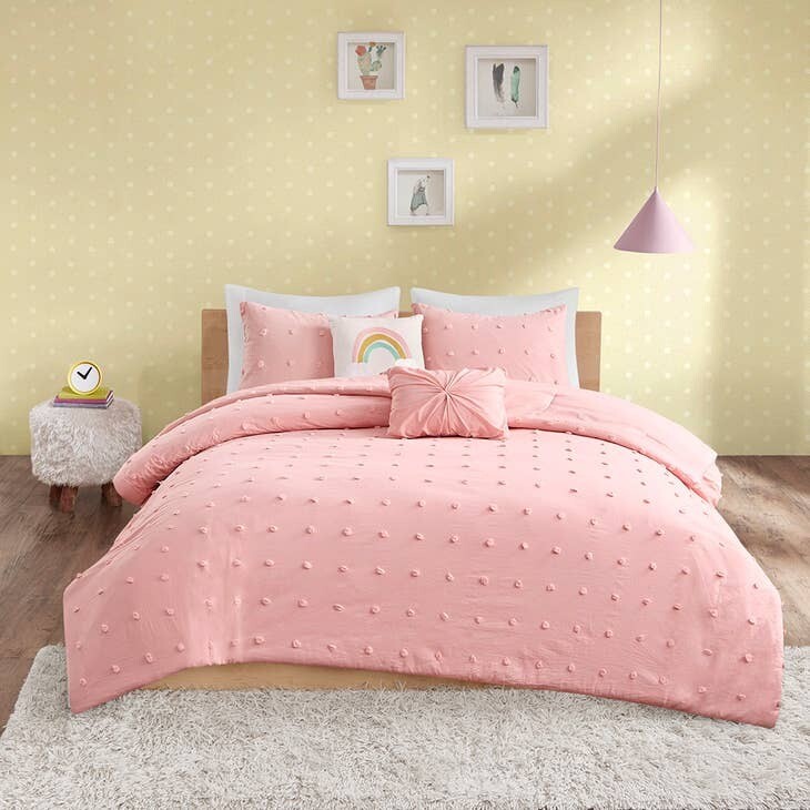 Pink Dot Comforter Set Twin