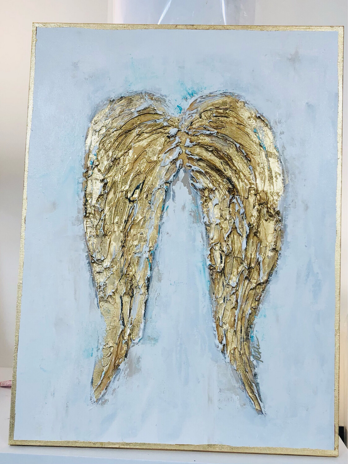 Canvas Painting 18x24 "Wings Of An Angel" GE-Thin-Turq