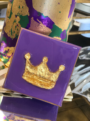 Nella Original Painting 4x4 "The Royal Crown" Purple