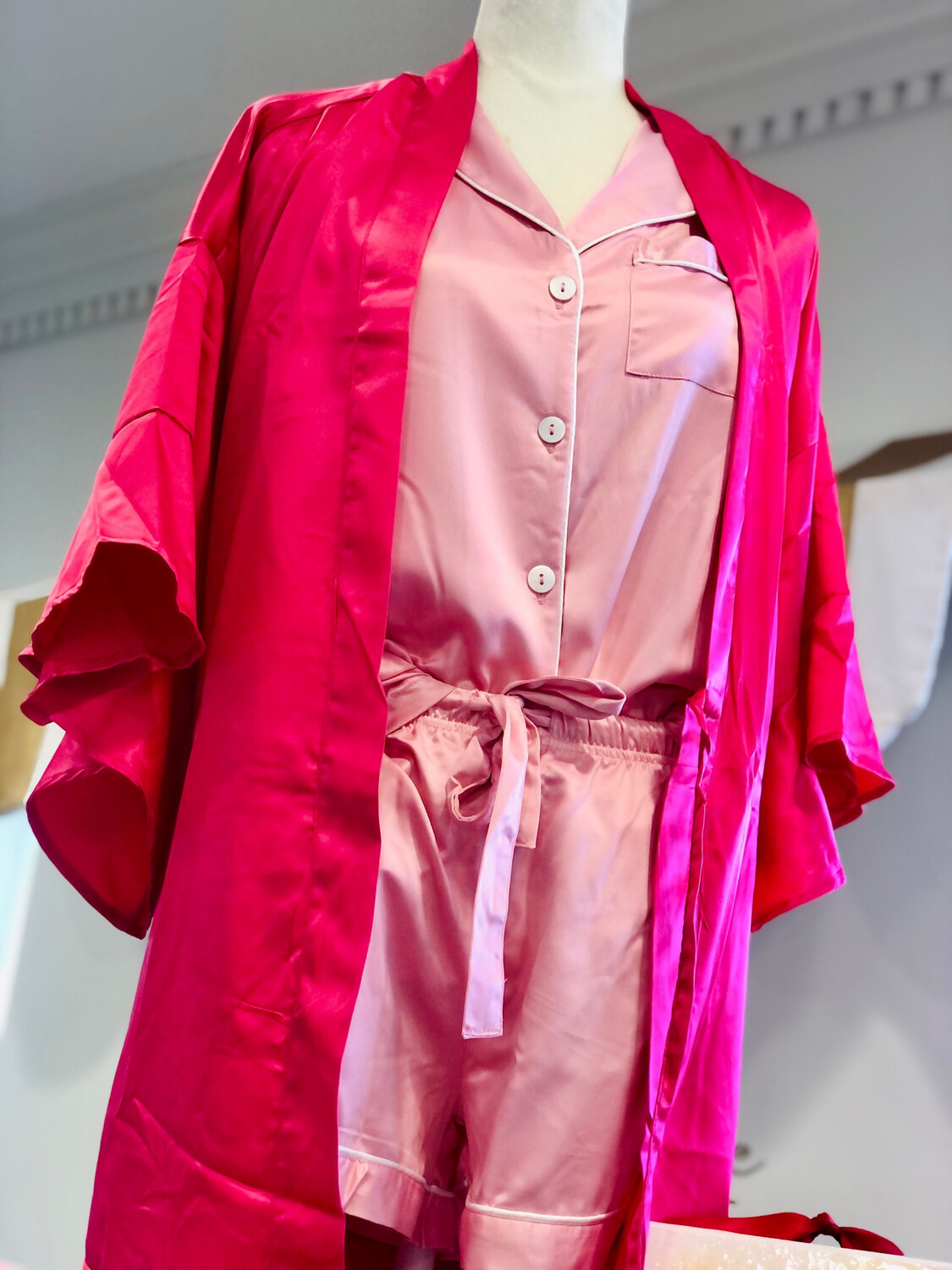 Satin Robes Pink Ladies