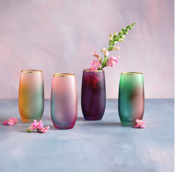 Glitterville Frosted Rainbow Tumblers