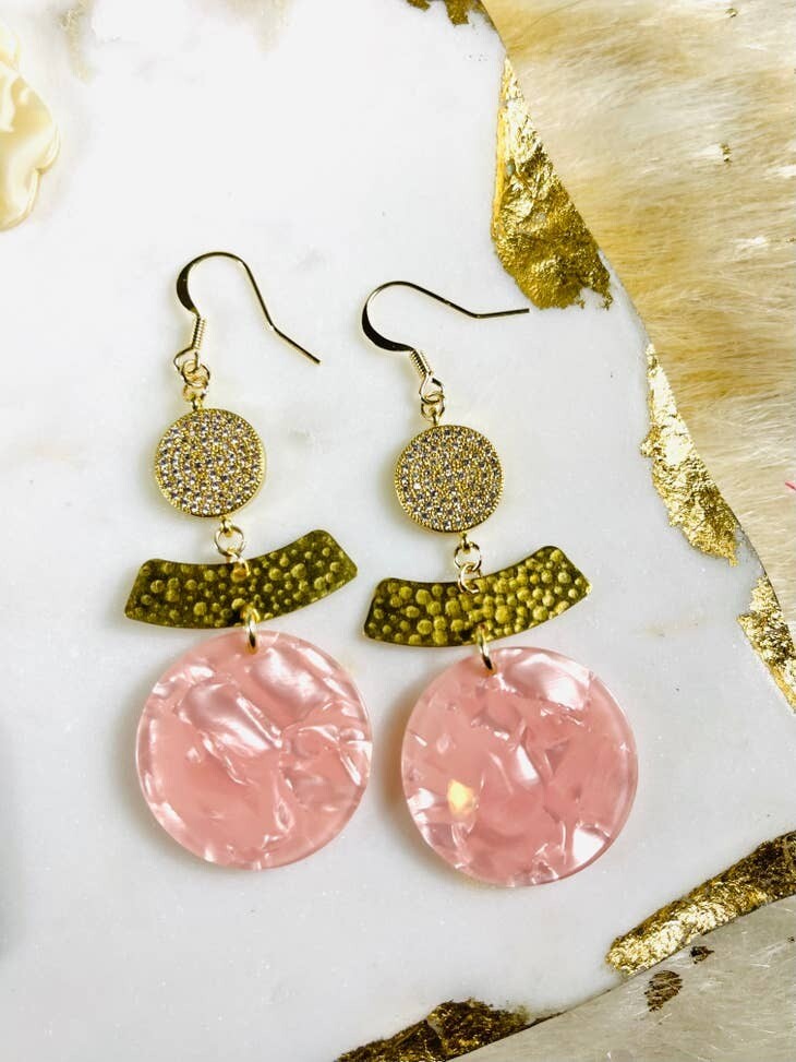 SJ Earrings "Pink Panther" Acrylic