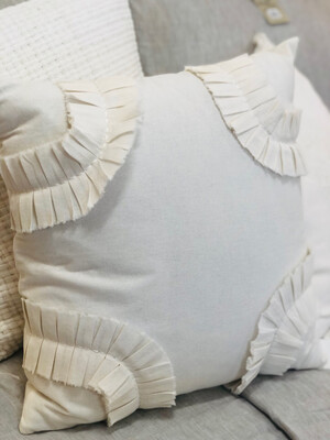 Cream Ruffle Pillow
