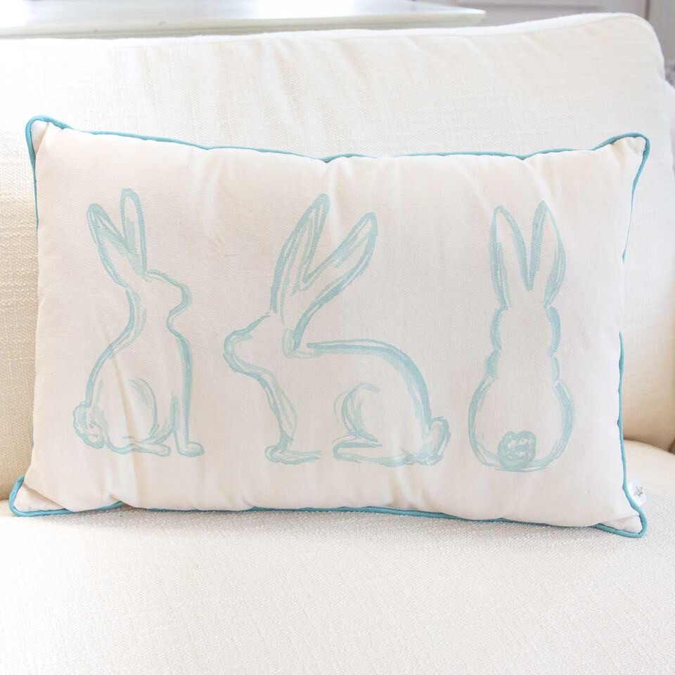 Easter Decor "Lily Belle Bunny" Lumbar Pillow