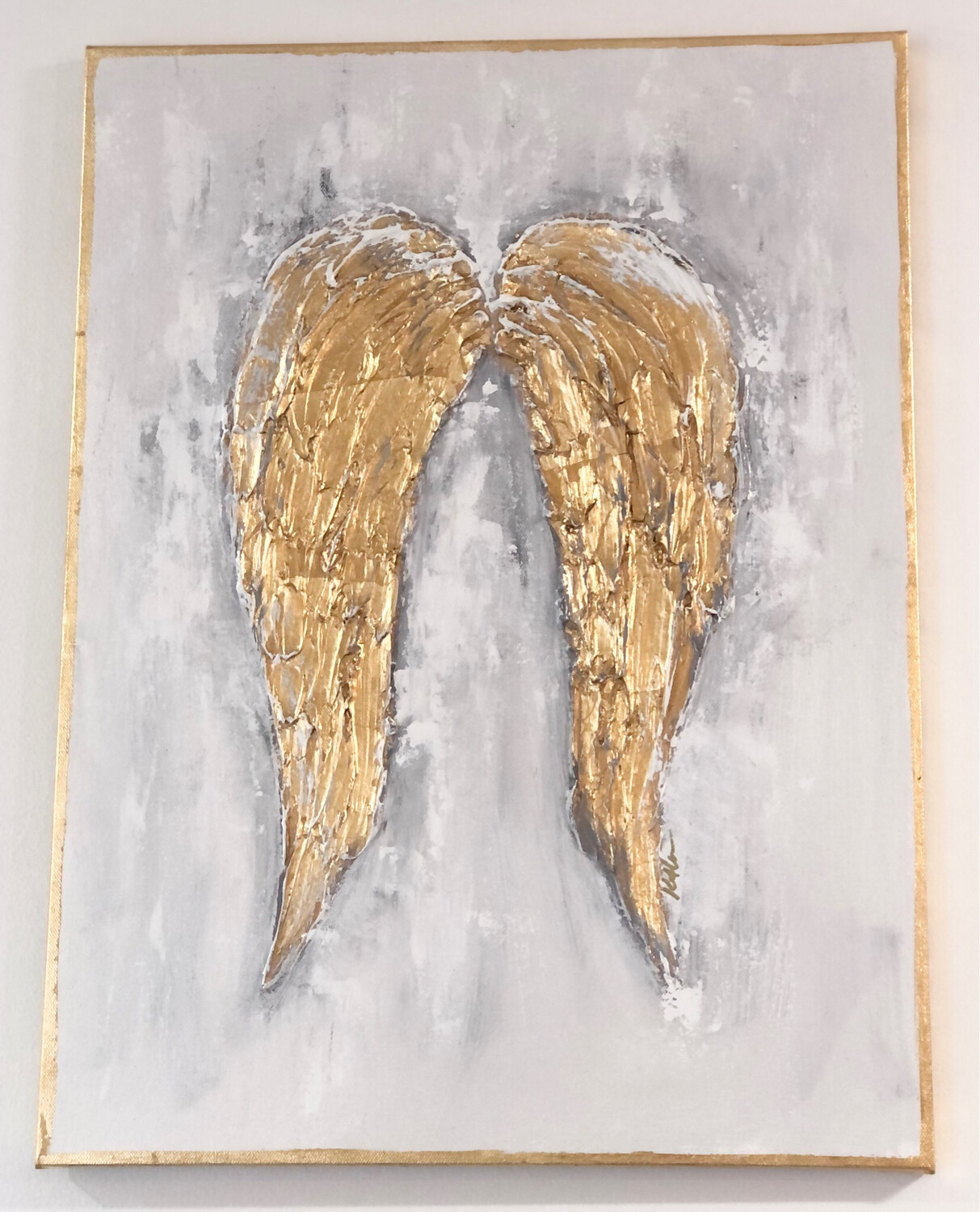 Nella Original Painting 18x24 "Wings Of An Angel" GE-Thin-Grey