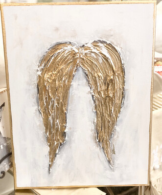 Nella Original Painting 18x24 "Wings Of An Angel" GE-Thick-Grey