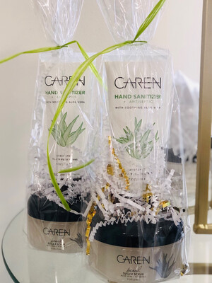 Caren Pearl Sugar Scrub & Sanitizer Set