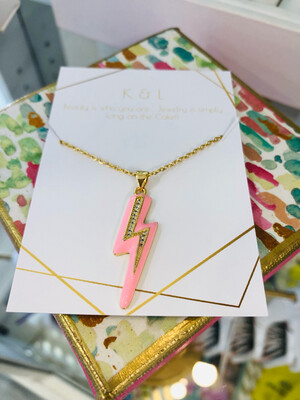 "Flashes Of Lightening" Necklace Pink