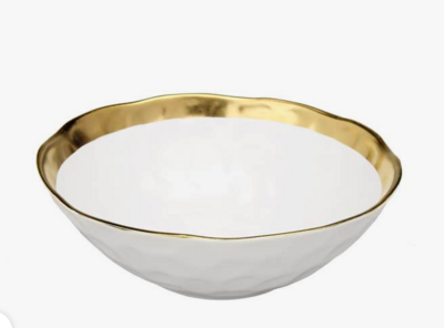 Gold Rim Serving Bowl