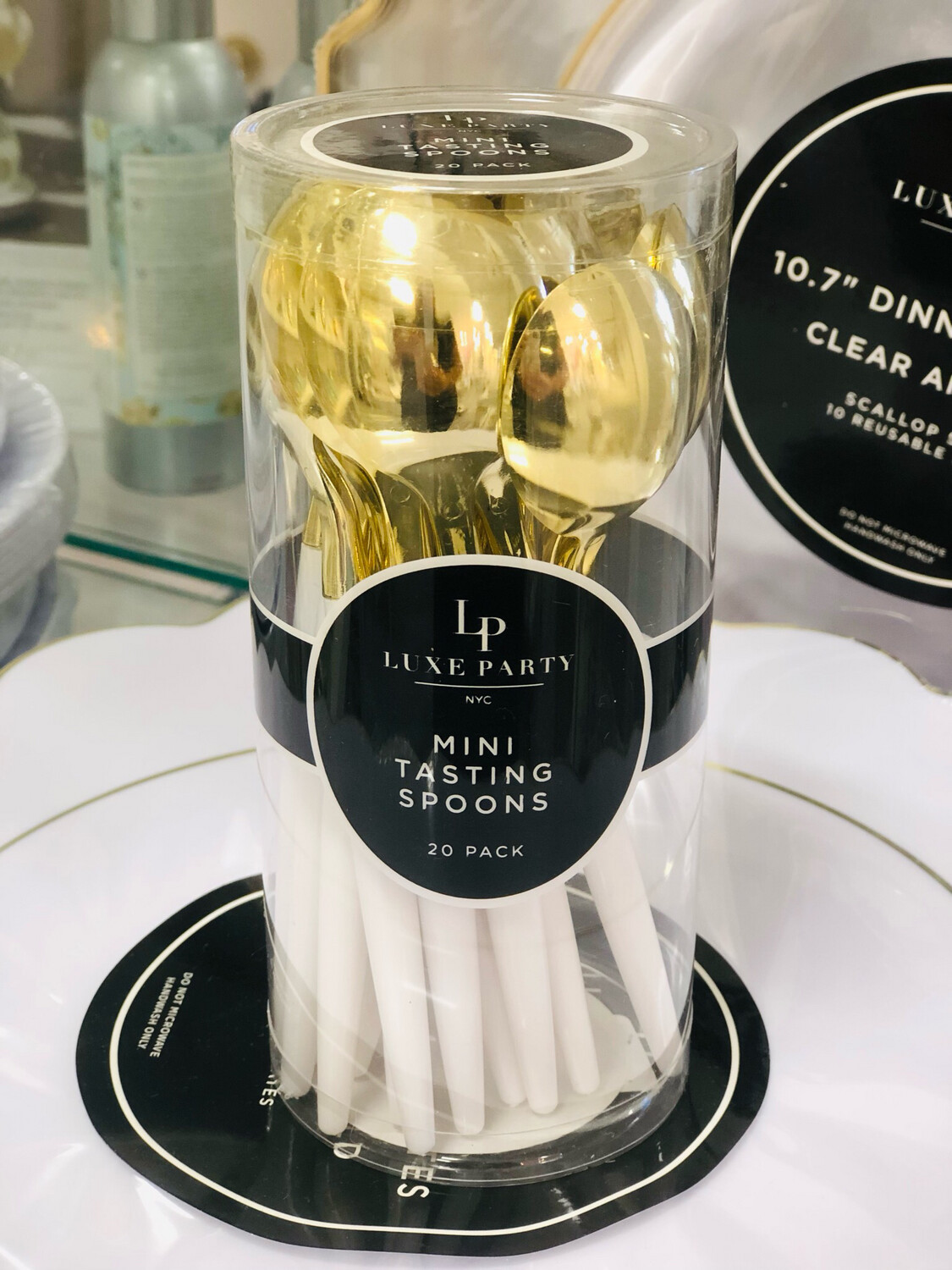Luxe Mini Serving Spoons White/Gold