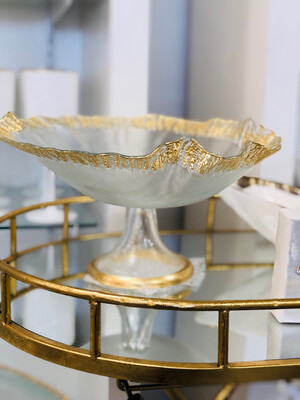Gold Scalloped Footed Bowl