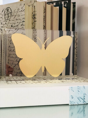 4x6 Acrylic Frame Art- Metallic Butterfly