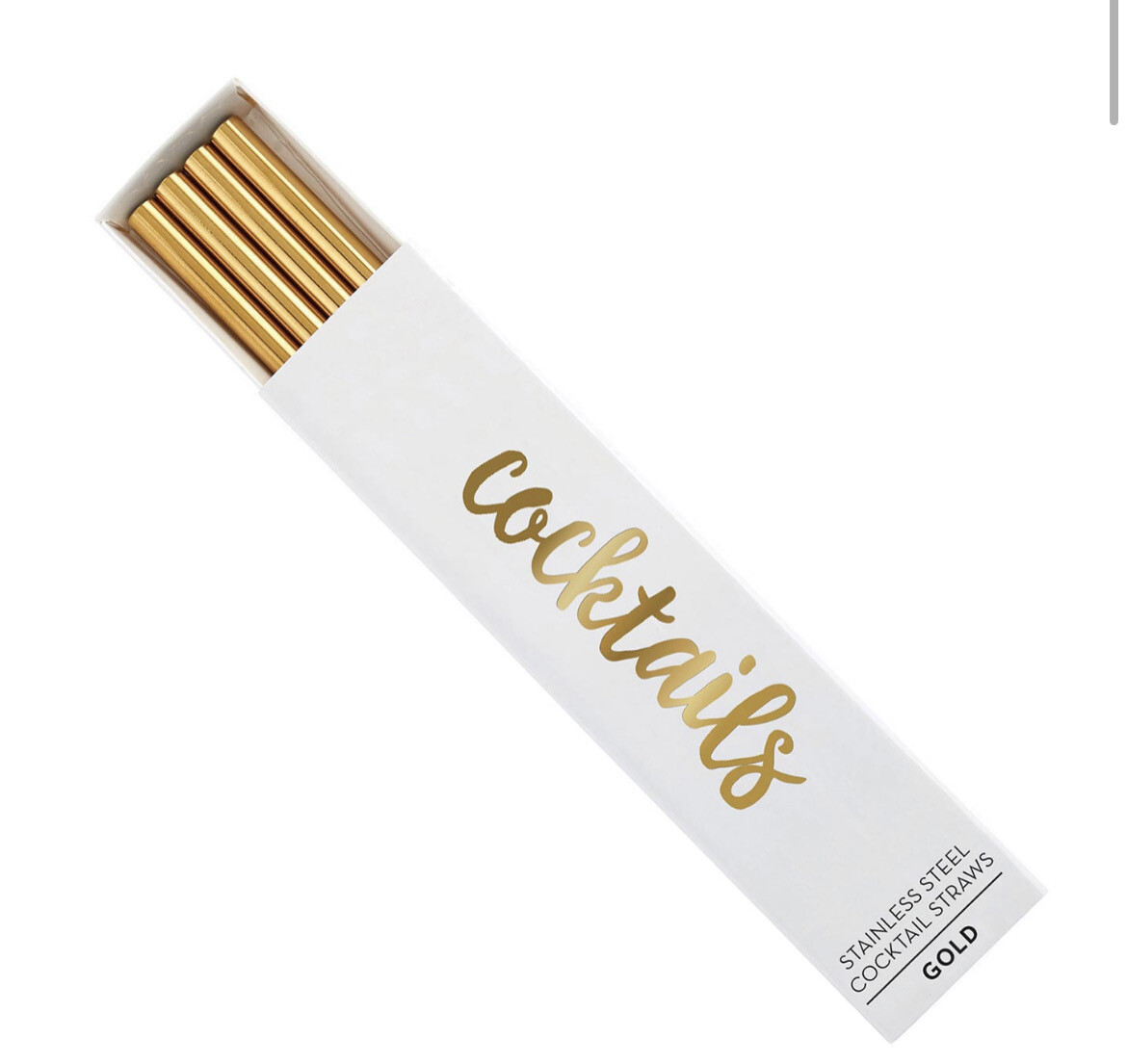 Gold Stainless Steel Cocktail Straws