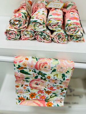 Watercolor Rose Tea Towel
