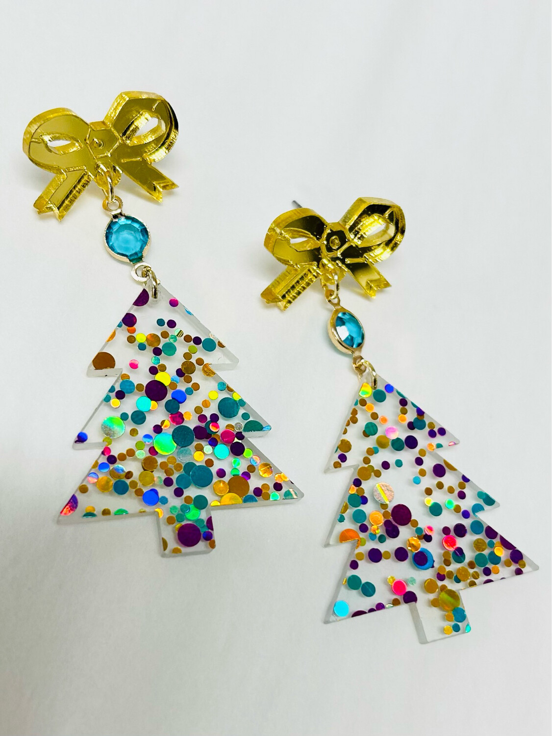 Earrings - Bow Christmas Tree