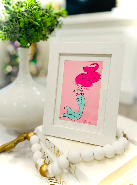 5x7 Framed Art "Mermaid Love”
