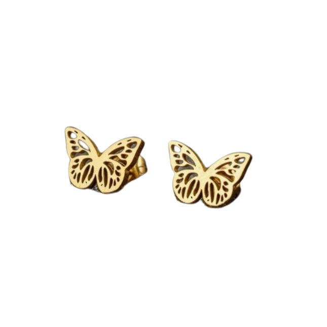 Earring Studs - Gold Butterfly