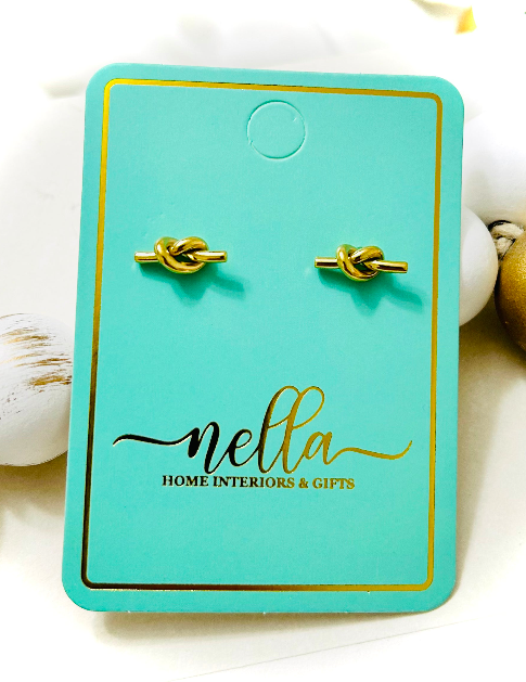 Earring Studs - Gold Knot