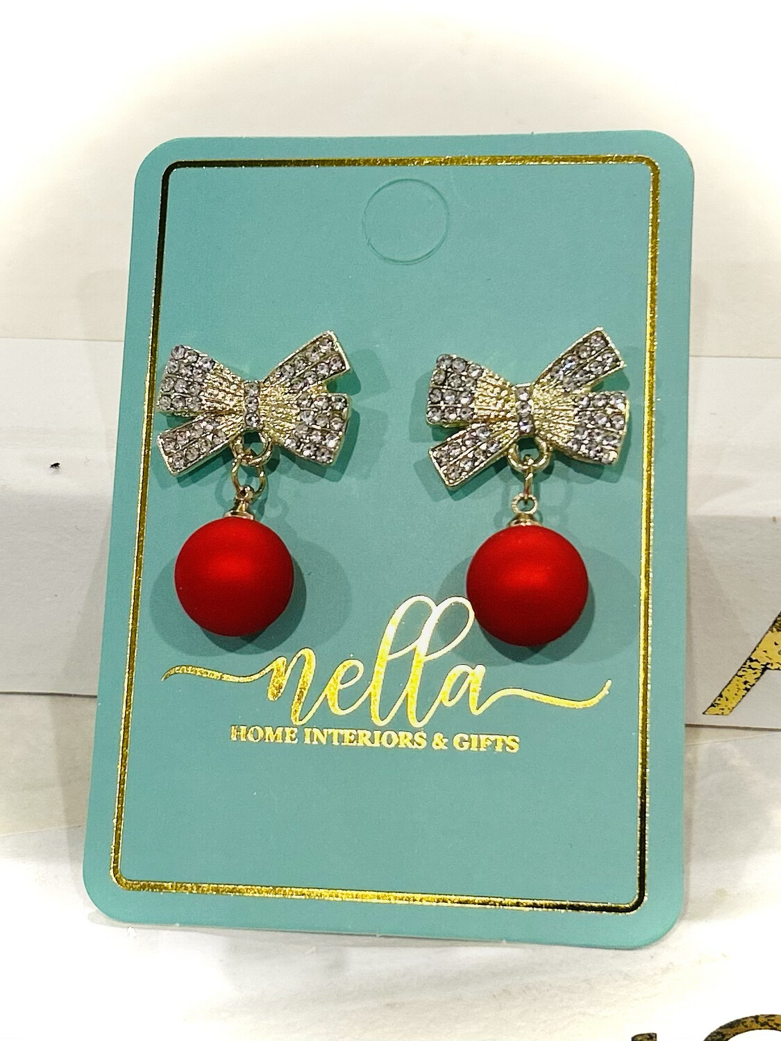 Earring Studs - Red Bow