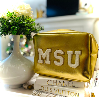 Metallic Gold Travel Bag-MSU